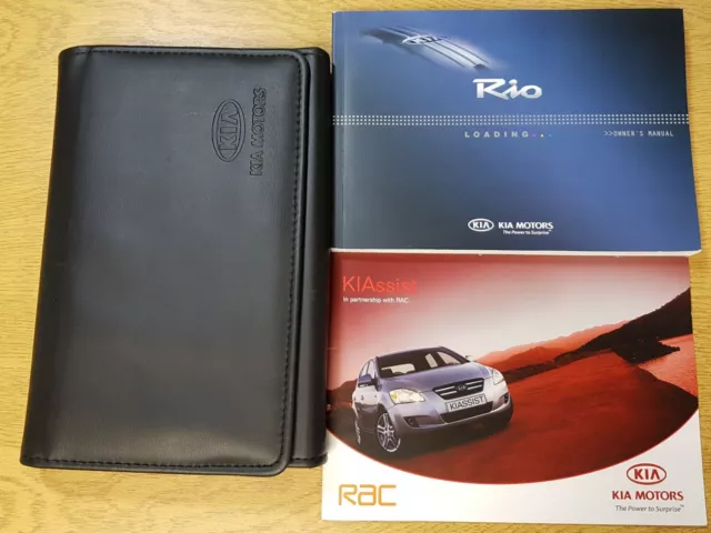 Genuine Kia Rio Owners Manual Handbook Wallet 2005-2010 Pack M-116