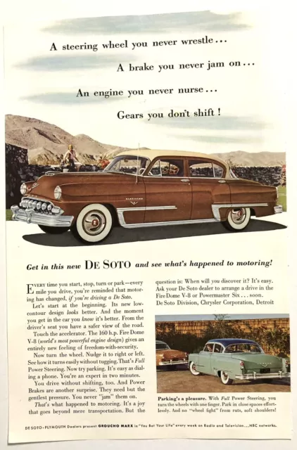 Vintage 1953 Original Print Ad Full Page - Plymouth De Soto - What’s Happened