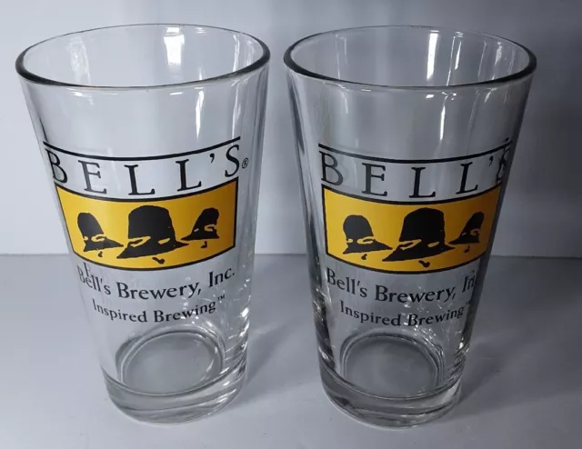 (2) Bell's Brewery Inspired Brewing Pint Glass Craft Beer Glass