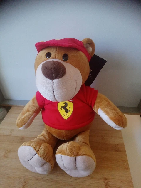 PELUCHE OURS 35 cm mascotte Ferrari t-shirt casquette rouge