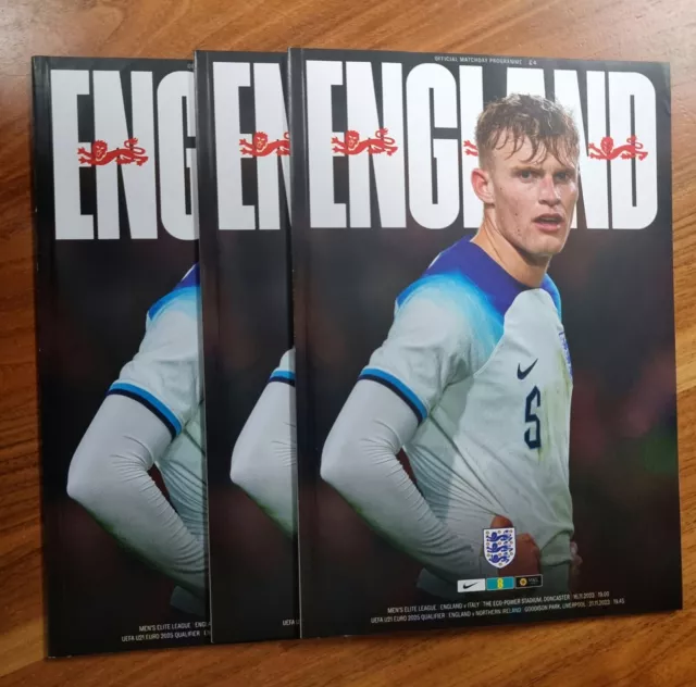 ENGLAND U21 v NORTHERN IRELAND / UNDER 20s v ITALY November 2023 PROGRAMME