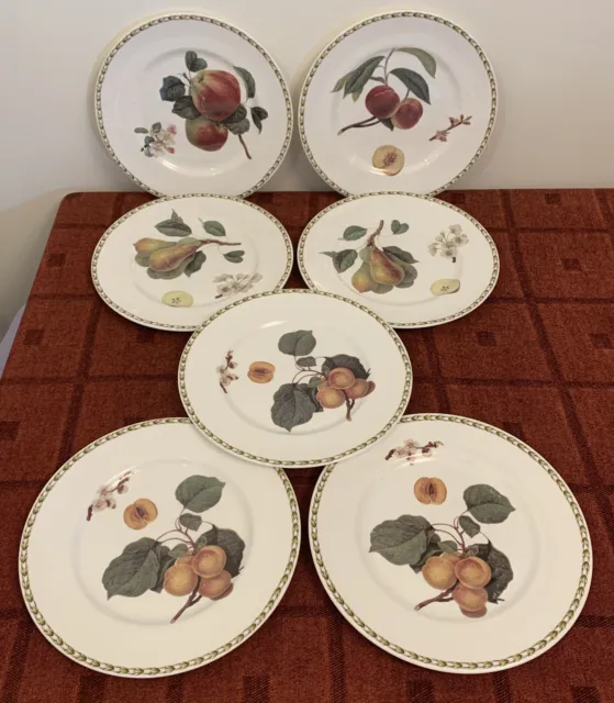 7 Queen’s Hookers Fruit Dinner Plates 27cm, The Royal Horticultural Society