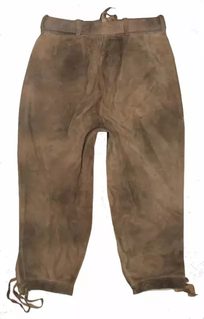 Donne- Trachten- Kniebund- Pantaloni IN Pelle/Pantaloni Costume Marrone Oliva 2