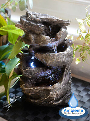 Fontana d'acqua per interni di piccole dimensioni fontana a cascata portatile ideale per rilassarsi in ambienti interni fontana da tavolo ideale come decorazione da tavolo compatta e leggera 