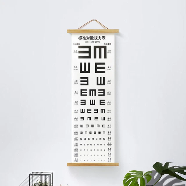 VISUAL TEST CHART Hanging Visual Eye Testing Chart With Wooden Frame Visual test chart hanging visual eye testing chart with wooden frame