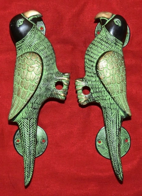 Parrot Door Handle Pair Brass Love Bird Couple door Pull Gift Home Decor EK233
