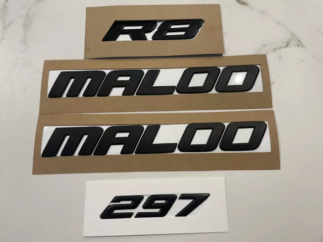HSV Maloo VZ  Script Badge and 297,R8 Combo Matt Black