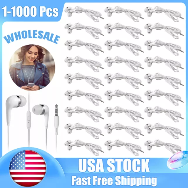 Lot 3.5mm In-Ear Headset Earphone Headphones Earbud w/ Mic For Samsung Galaxy US