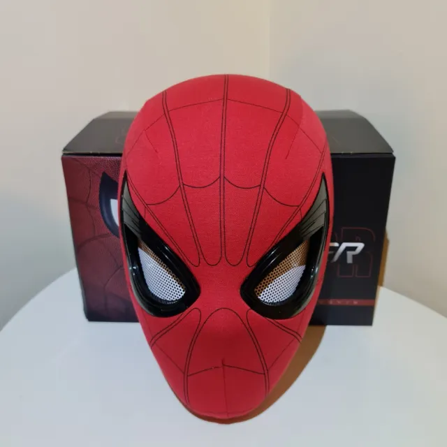 Spiderman Mask with Blinking Movable Eyes Helmet Ring Remote Control Cosplay Toy