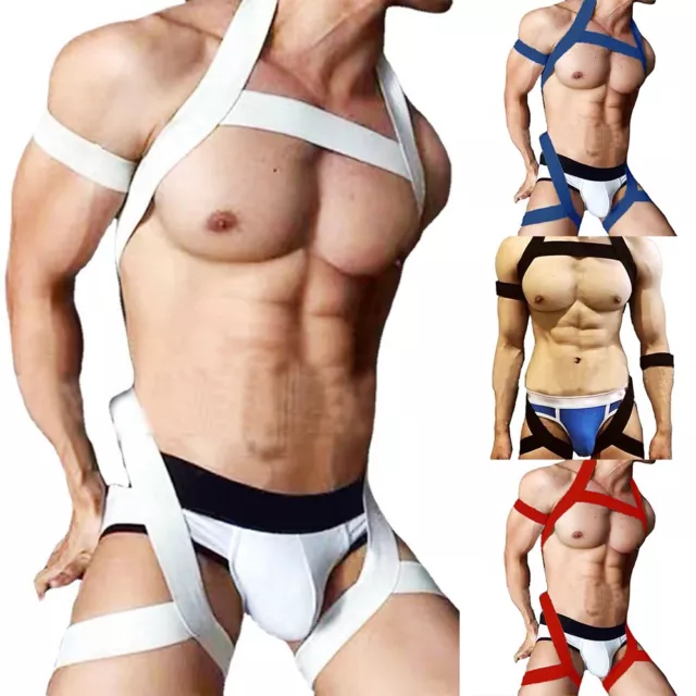 Cinturini corpo cintura elasticizzati per body da uomo gay da clubwear con vita torace