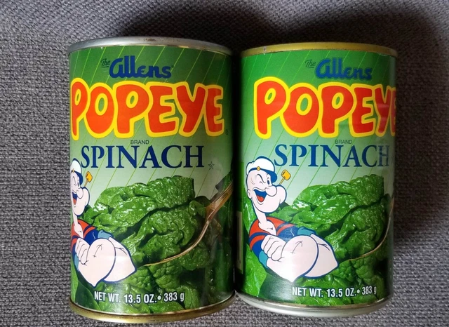 ALLENS 1965 LABEL Collectible Popeye Spinach Can Sealed Unopened Full Can  £29.00 - PicClick UK