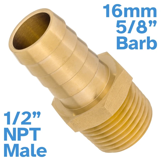 Raccordo Tubo 5/8 X 1/2 Npt Raccordo Adattatore In Ottone 5/8 - Foto 5
