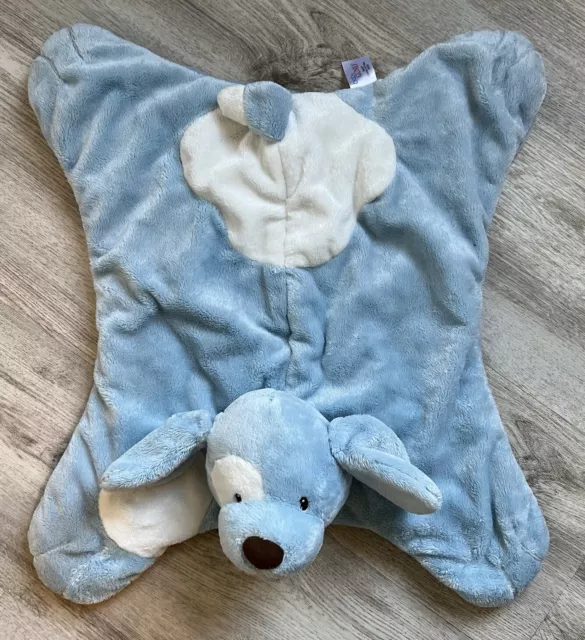 Baby Gund Spunky Huggbuddy Puppy Dog Blue Lovey Security Blanket Cozy Satin 16"