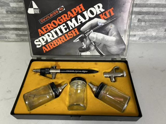 Air Brush Aerograph Devilbiss Sprite Major Kit Vintage Paint Spray Model