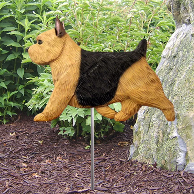 Norwich Terrier Outdoor Garden Dog Sign Hand Painted Figure Black & Tan