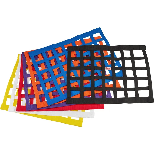 Safety Racing 18 x 24 Red Ribbon Style Window Net, Nylon/Polyester