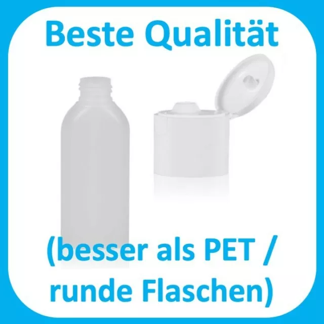 3 x 100 ml Flasche PE mit Klappdeckel, hohe Qualität (geeignet Desinfektion)