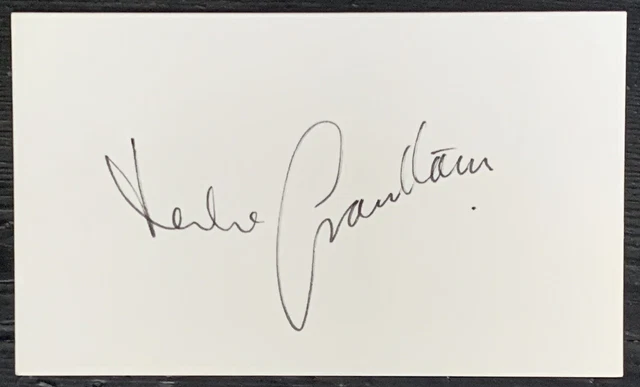 ORIGINAL AUTOGRAPH on card - LESLIE GRANTHAM, actor - DIRTY DEN EASTENDERS