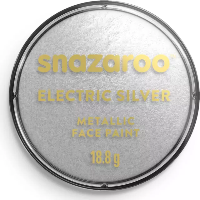 Snazaroo Metallic Face and Body Paint, Electric Silver, 18.8g Professional Water