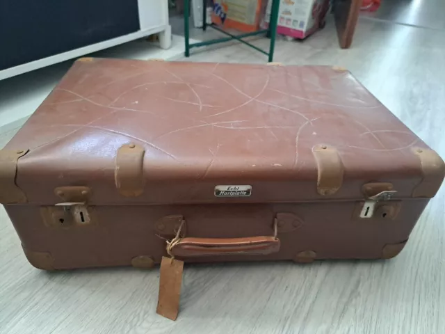 Alter Koffer Dachbodenfund  Vintage Echte Hartplatte Braun