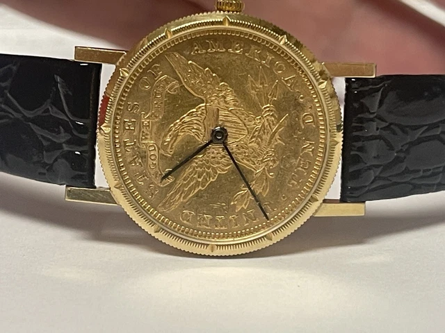 1906 US $10 Liberty Dollar Gold (22k) Coin Swiss Watch 1906 US $10 Liberty Dollar Gold (22k) Coin Swiss Watch
