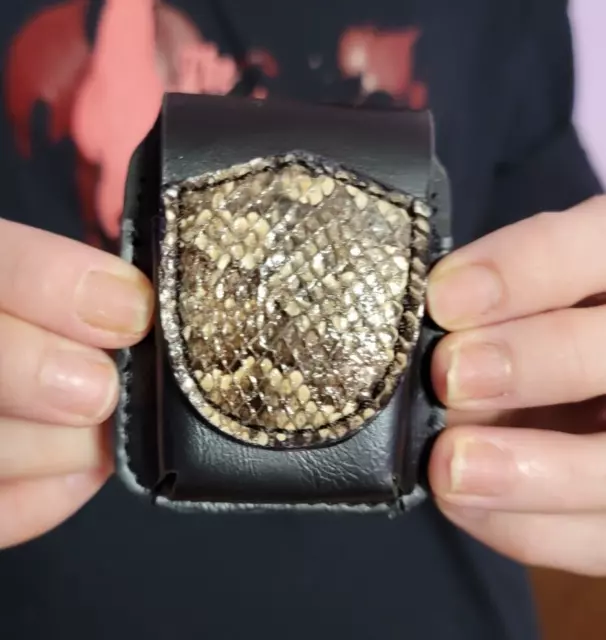 ZIPPO leather case COTTON MOUTH SNAKE skin lighter case Pouch holder New Genuine