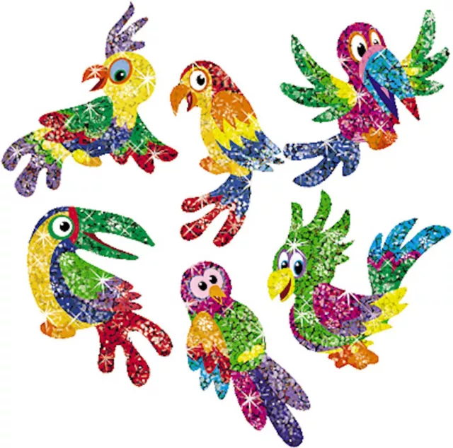 Totally Tropical Parrot Sparkle Reward Stickers - Reward Positive Behaviour