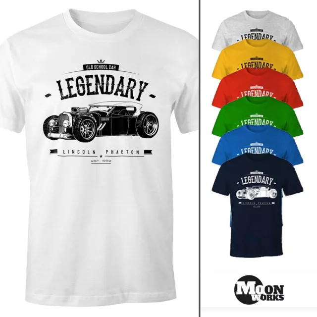 Herren T-Shirt, Hot Rod Retro Auto Car Oldschool Rockabilly, Fun-Shirt Moonworks