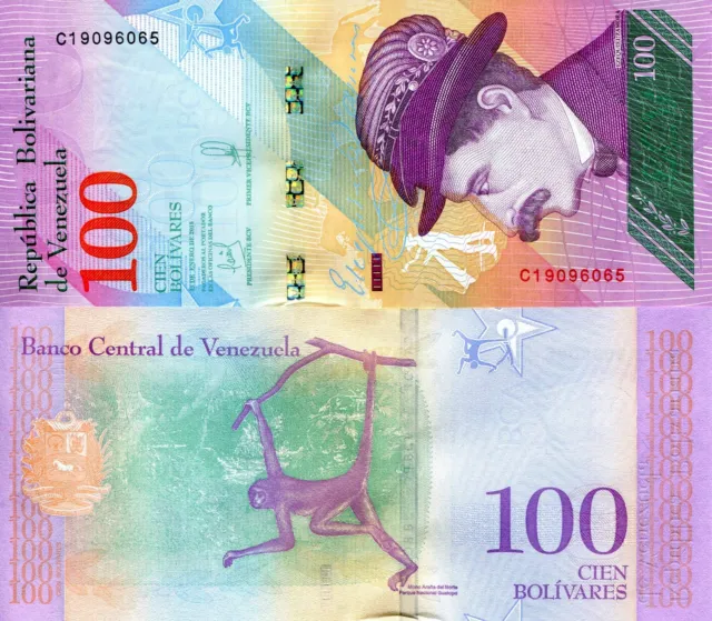 VENEZUELA 100 Bolivares Banknote World Paper Money UNC Currency Pick p106 2018