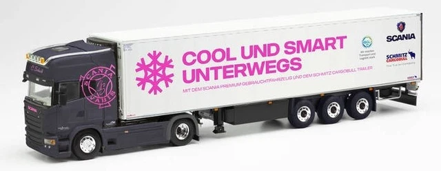 Camion Avec Remorque Frigorifique Scania R13 - Maquette Herpa 1/50 - Modèle Christina Scheib - Neuf