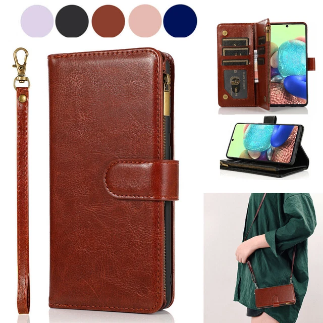 Women's Leather Card Zipper Crossbody Shoulder Bag Phone Wallet Case For Moto