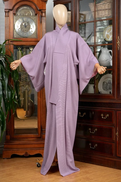 Dear Vanilla Japanese Silk Edo Komon Kimono Women's Authentic Japan Made Vintage
