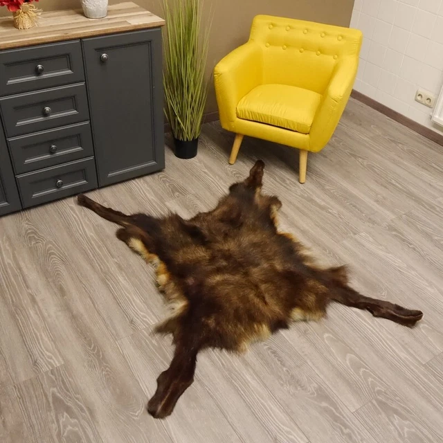 Gamuza Piel Alfombra Decoración Longitud 136cm Decoración