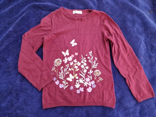 ragazze 8-9-10 anni felpa farfalla floreale maglione top vestiti invernali next da
