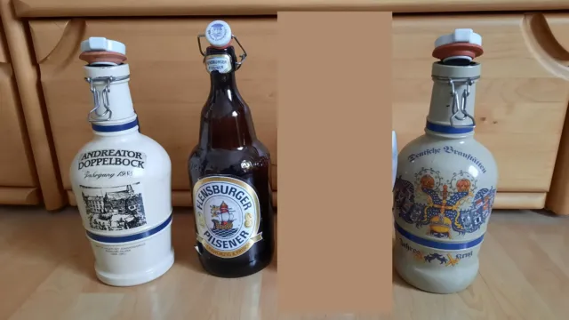 2 Liter Siphon Flasche leer Bier Krug Andreas Pils Hagen Flensburger 3 vorhanden