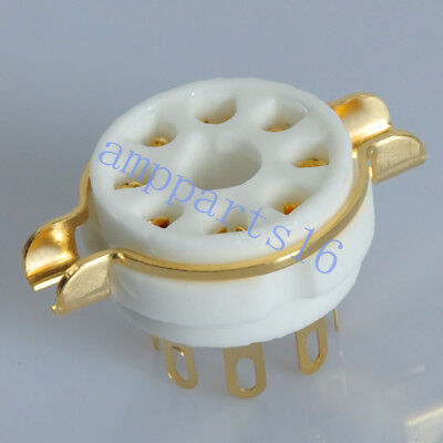 2pcs 8pin Octal Gold Ceramic Tube Socket 6SN7 KT66 KT88 EL34 5U4G 6CA7 6550 K8A