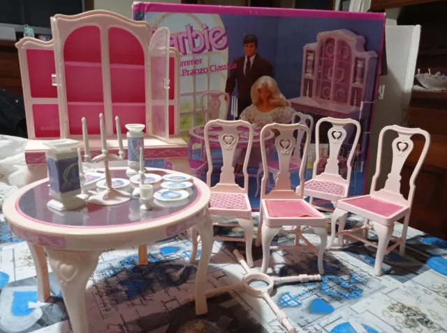 Barbie Anni 80 Play Set Sala Da Pranzo Con Scatola Vedi Foto