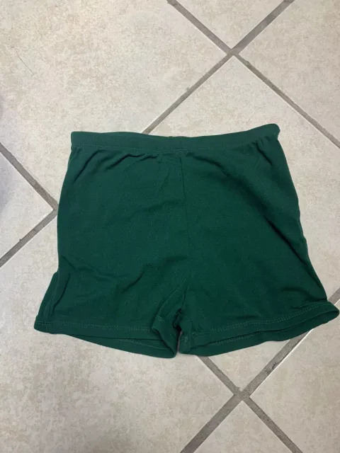 Med Dark Green Moisture Wicking Cheer Dance Boy cut Short Spankie Bloomers NIP