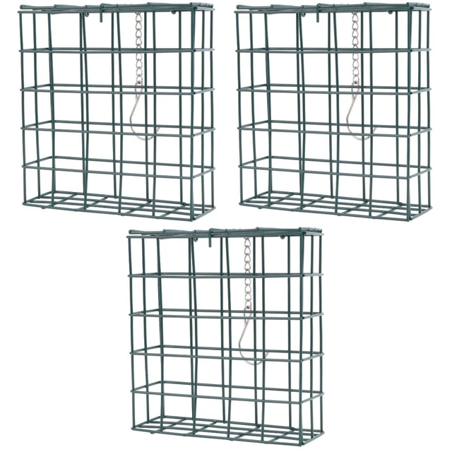 SQUARE SUET BIRD Feeder with Metal Roof and Hanger Water Resistant £