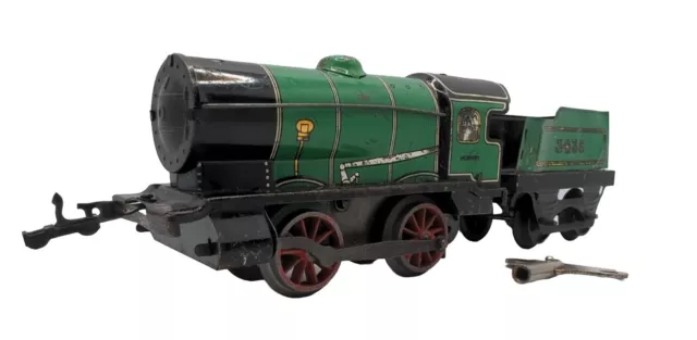 Loco de vapor vintage Hornby calibre O 3435 reloj modelo de hojalata ferrocarril