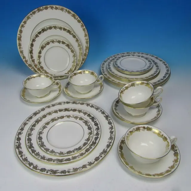 Wedgwood China - Whitehall Gold Grape Vine - 5 Place Setting - Plates/Cup/Saucer