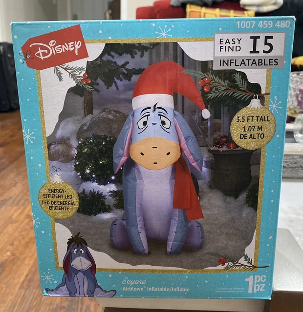 DISNEY CHRISTMAS EEYORE With Santa Hat Gemmy Airblown Yard Inflatable