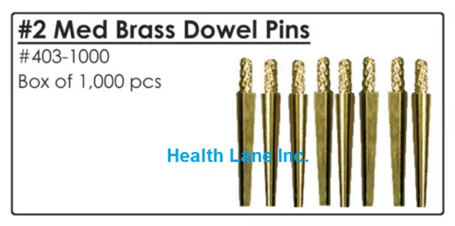 Meta BesQual Dental Lab Master Single Brass Dowel Pins #2 Medium Box/1000