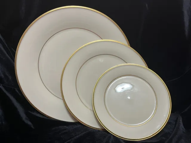 Lenox Eternal China 3 Piece Ivory and Gold Dinner Set