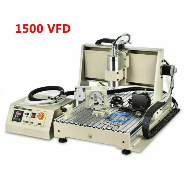 USB 4Axis CNC 6040 Router Engraver Milling/Drilling Machine 1500W Spindle Motor