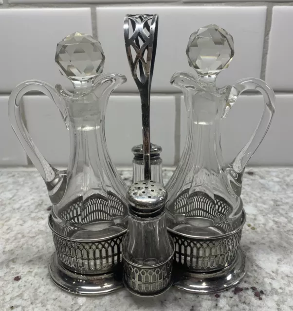 Antique Victorian Silverplate Cruet Set