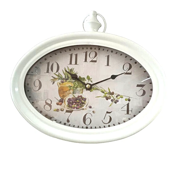 OROLOGIO Da Parete Stazione Vintage Muro In Metallo Automatico Camera Cucina per