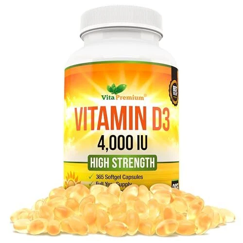 VITAMIN D 4,000 IU Softgels, Maximum Strength Vitamin D3 Supplement