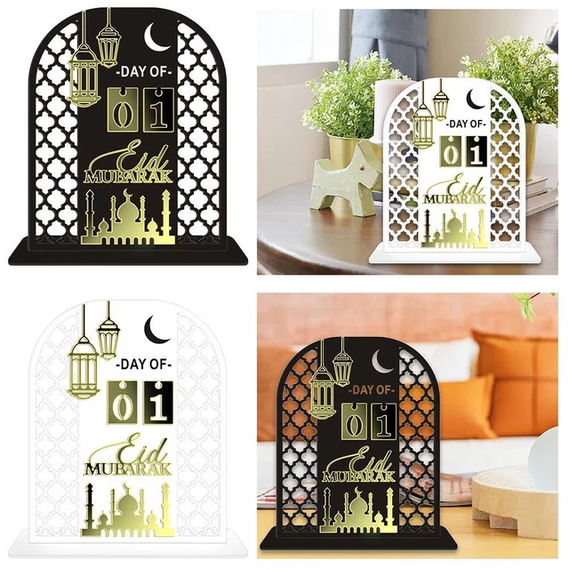 Calendario del conto alla rovescia del Ramadan, calendario del Ramadan di 30 giorni in legno Eid Mubarak fai da te Ramadan Calendario dell'Avvento ornamento per feste Ramadan regalo (B