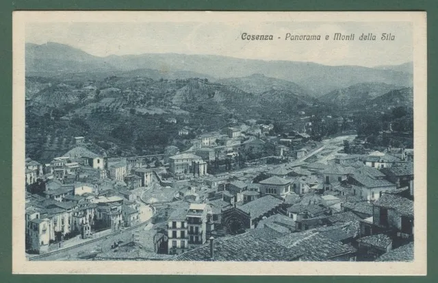 Calabria. COSENZA. Panorama. Cartolina d'epoca viaggiata nel 1929.